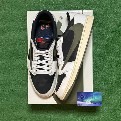 Jordan 1 Low Travis Scott Olive 11.5 Men/13 Women “Preowned”