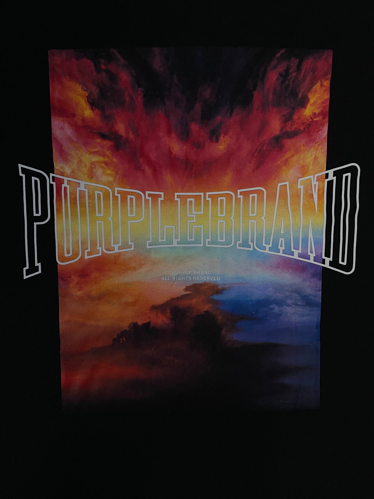 Purple brand fire in the sky tee