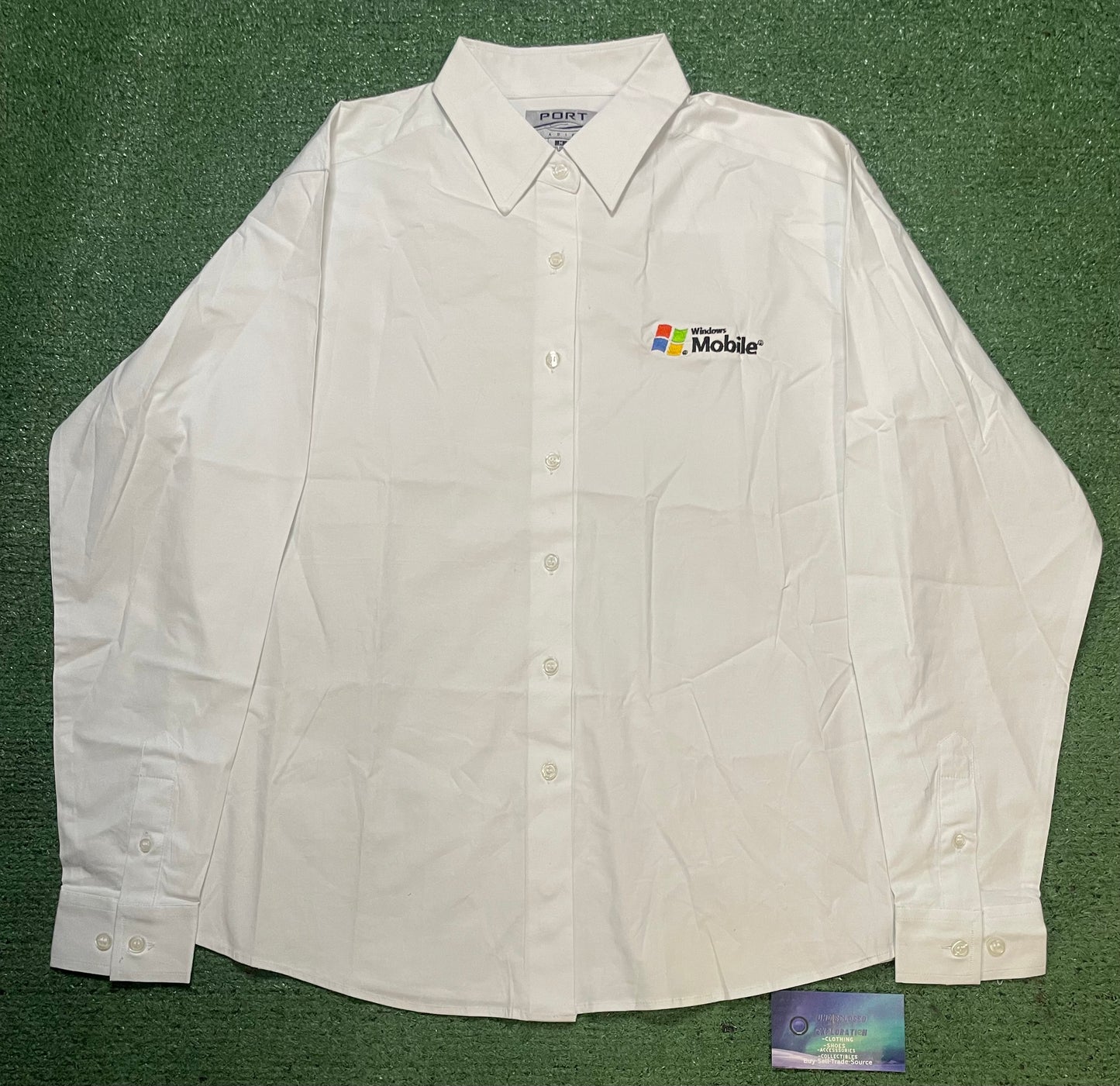 Vintage Microsoft Windows mobile white button up