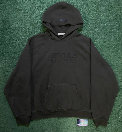 Fear of God Essentials off black hoodie