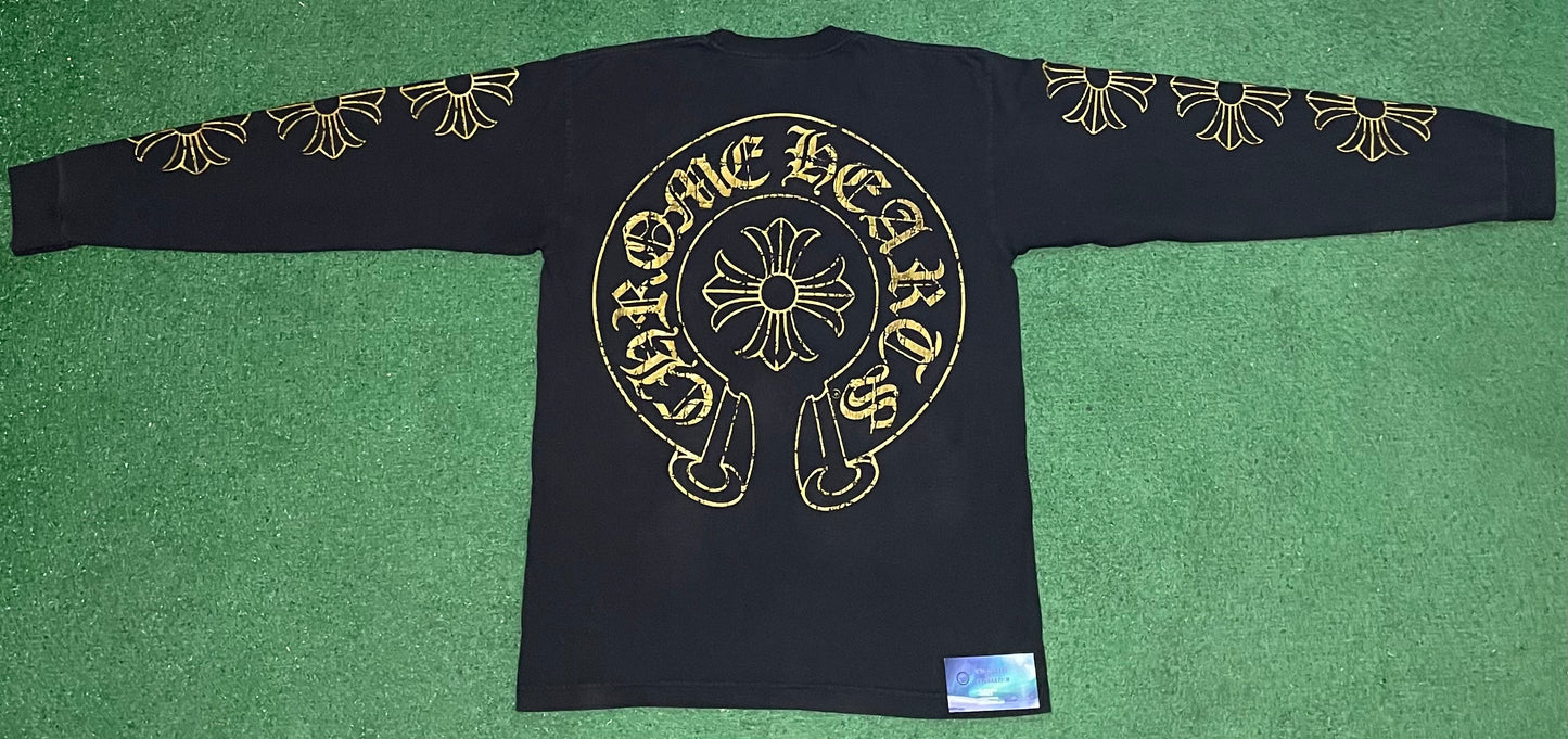 Vintage gold chrome hearts horseshoe longsleeve tee