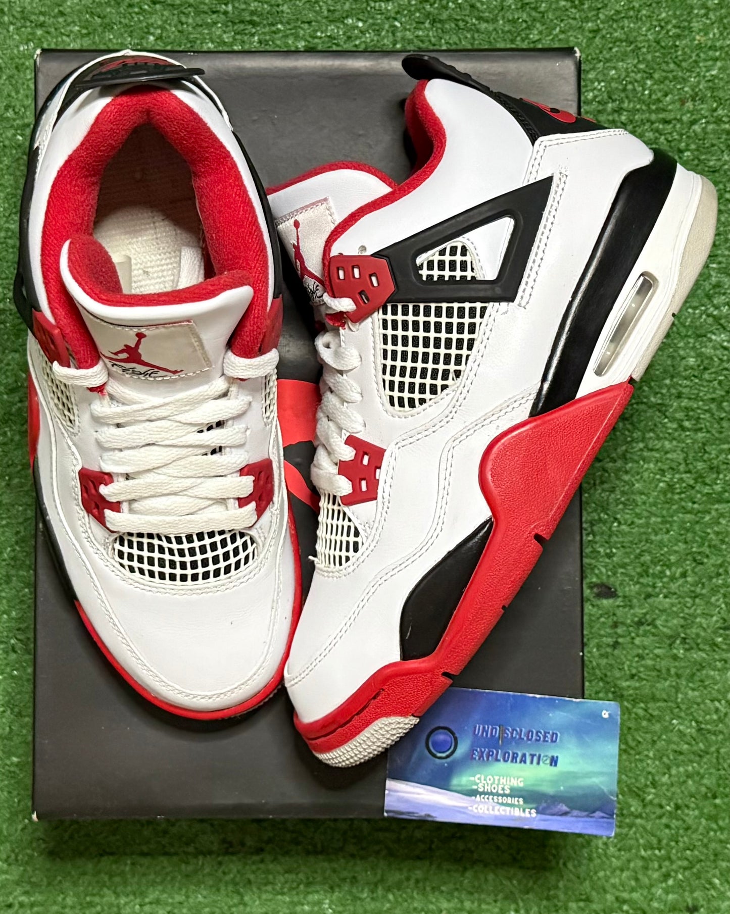 Jordan 4 Fire Red 5 Youth/6.5 Women “Preowned”