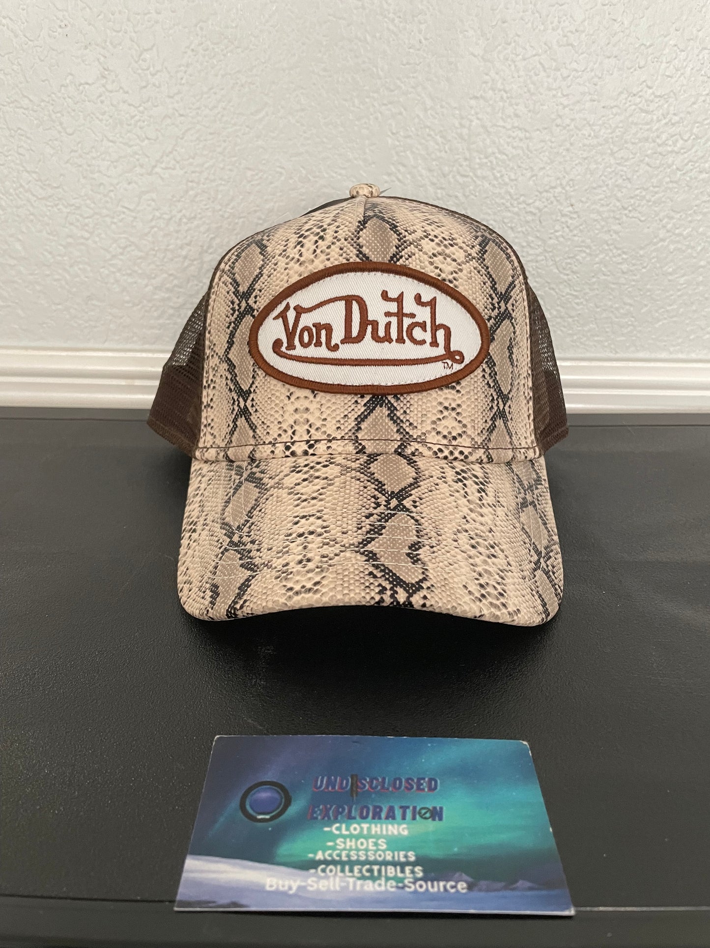 Von Dutch brown snakeskin hat