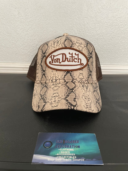Von Dutch brown snakeskin hat