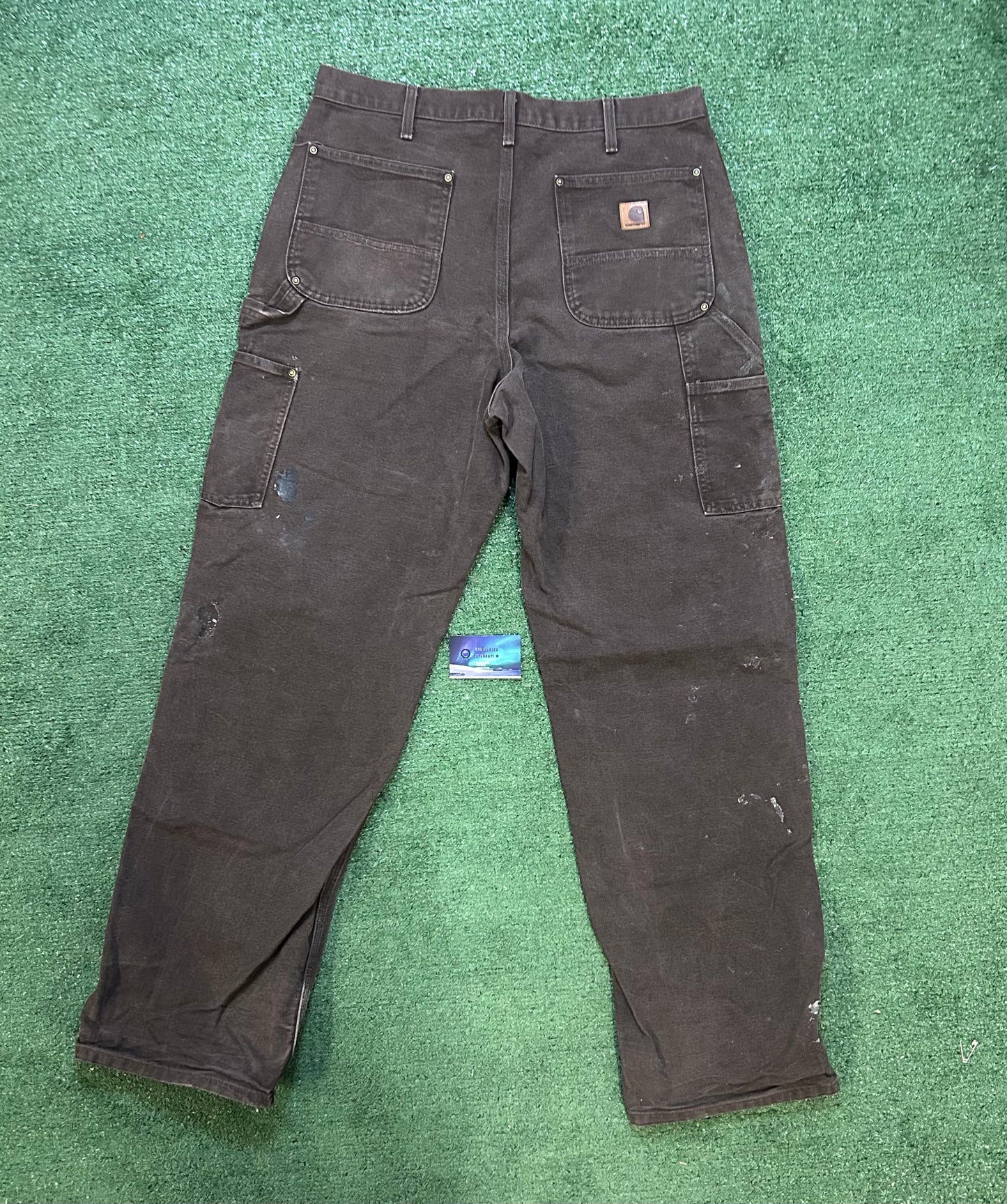 Carhartt brown distressed double knees pants