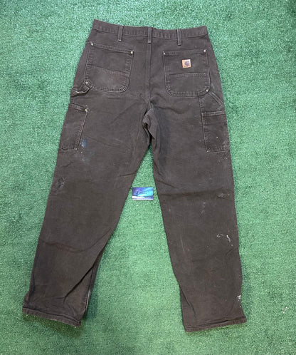 Carhartt brown distressed double knees pants