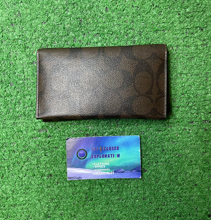 COACH Brown Monogram Leather Wallet