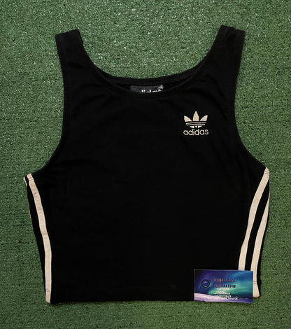 Vintage 1990s Adidas black & white embroidered tank top