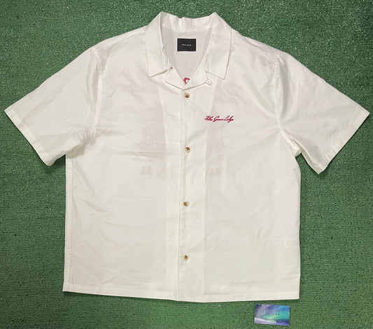 Palm grove lodge white button up