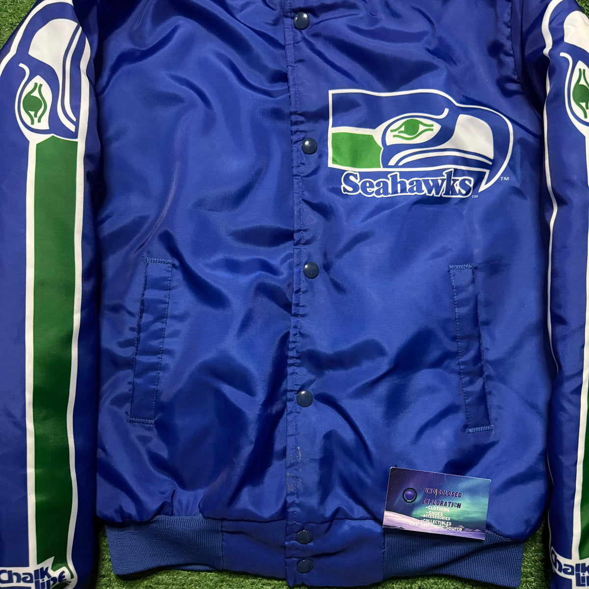 Vintage Seattle Seahawks Satin Chalk Line Fanimations Jacket
