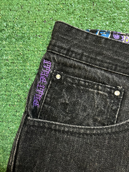 Vintage Pelle Pelle embroidered spiral jeans