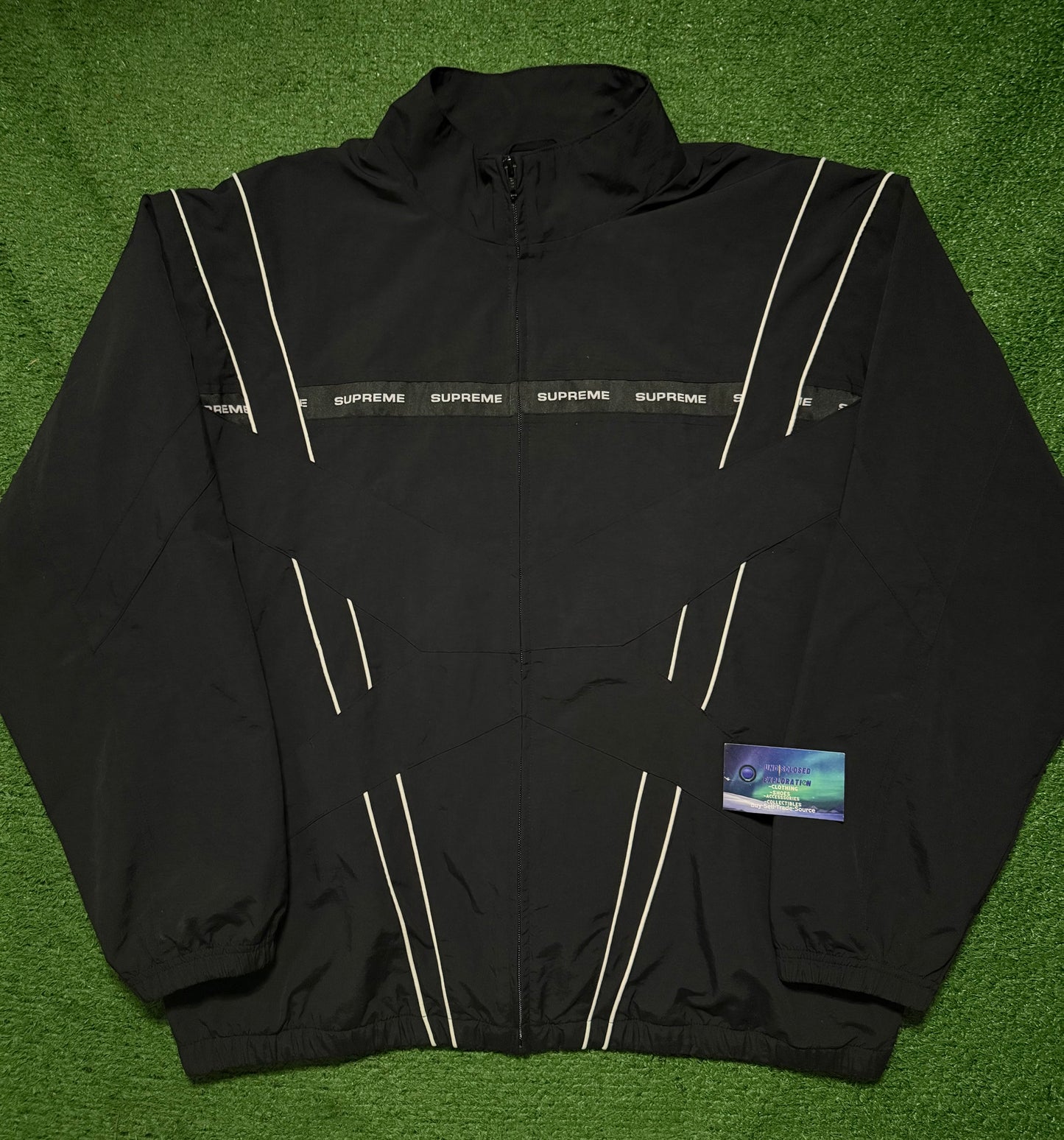 Supreme Cross Paneled Track Jacket Black