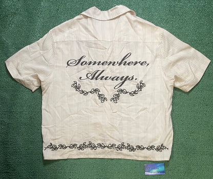 Somewhere, always embroidered button up