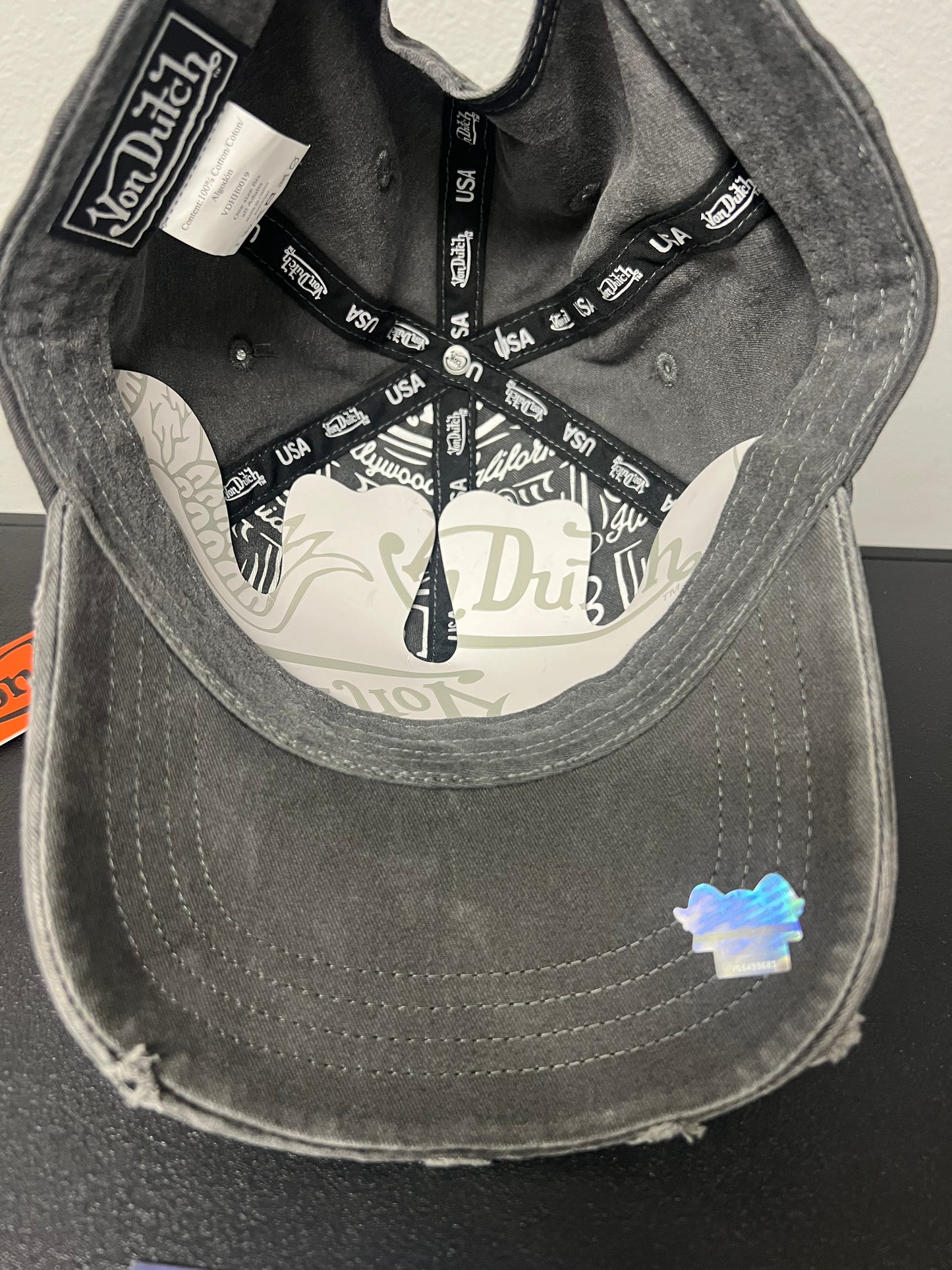 Von Dutch gray distressed hat