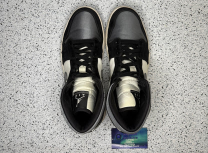 Jordan 1 Mid Satin Grey Toe 9.5 Men/11 Women “Preowned”