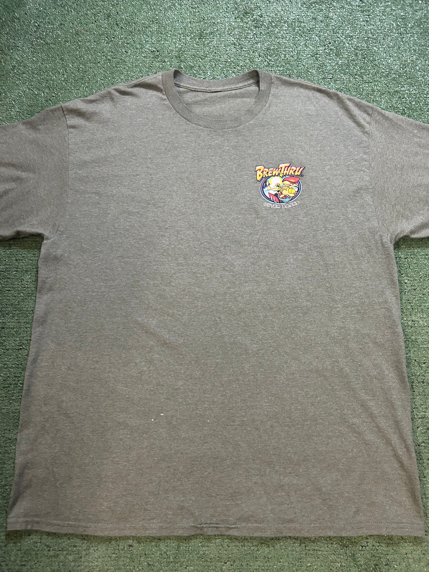 Brew thru outerbanks grey tee