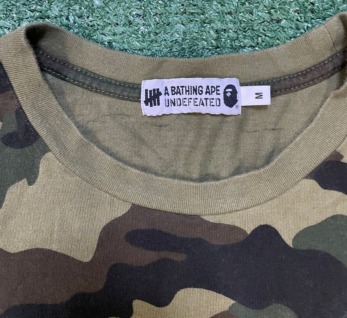 Bape X Undefeated Camo patch tee