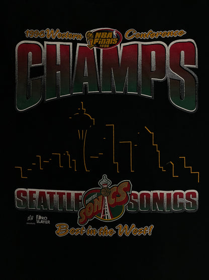 Vintage 1990s Seattle Sonics western conference champs tee