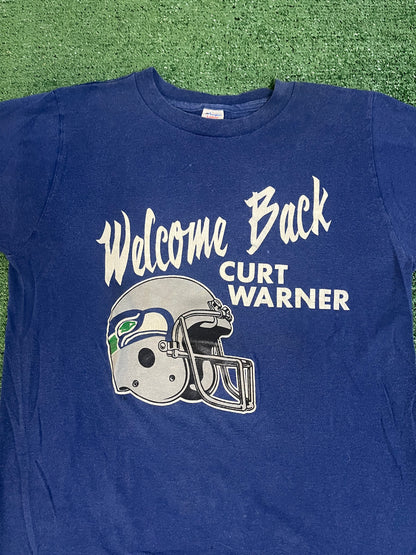 Vintage 1980s welcome back curt Warner Seattle  Seahawks tee