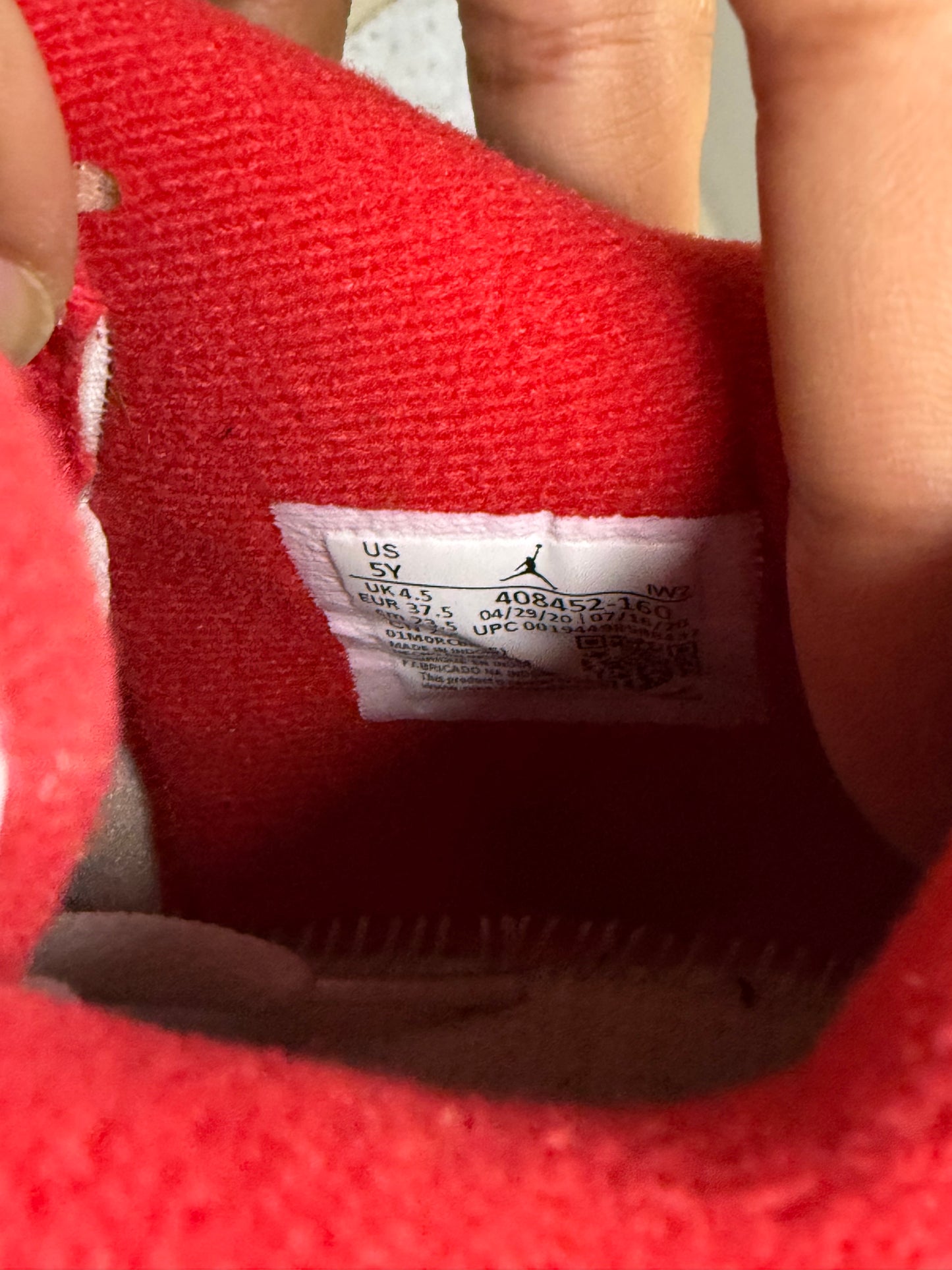 Jordan 4 Fire Red 5 Youth/6.5 Women “Preowned”