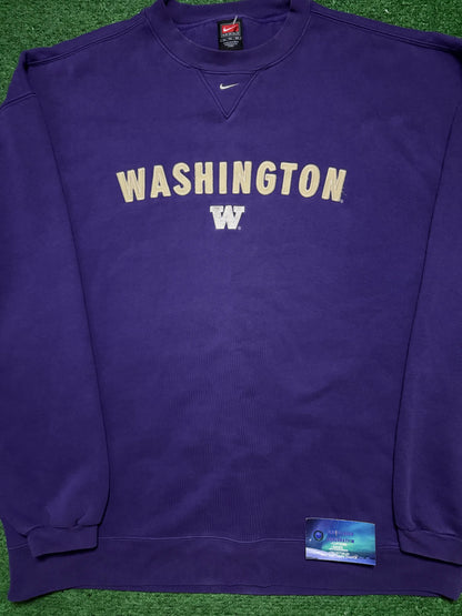Vintage Washington Huskies Crewneck Nike Center Swoosh