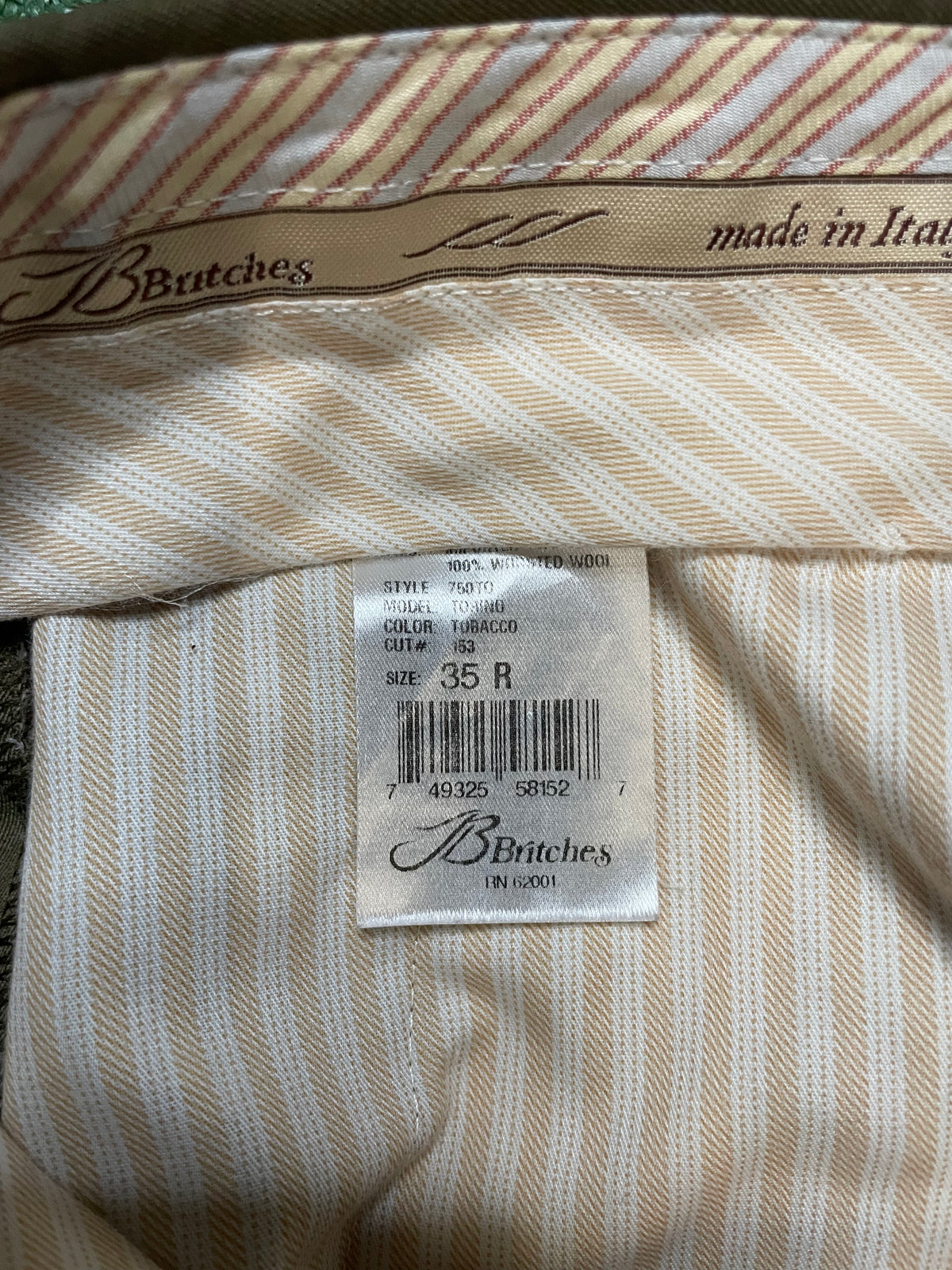 Britches tobacco wool trousers