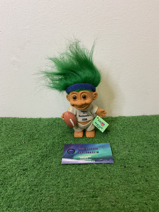 Vintage Russ 1990 NFL SEATTLE SEAHAWKS Good Luck Troll 5”with Football & Tag