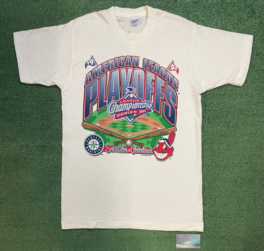 Vintage 1995 American League Playoffs Seattle mariners vs Cleveland Indians tee