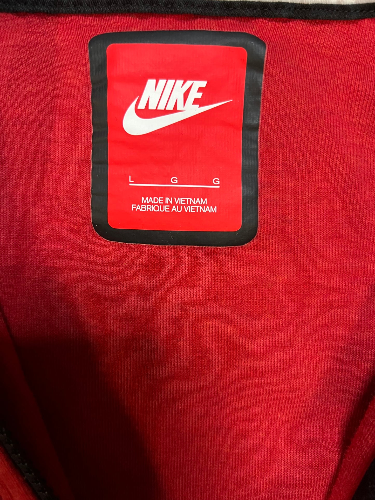 Nike tech fleece red hoodie
