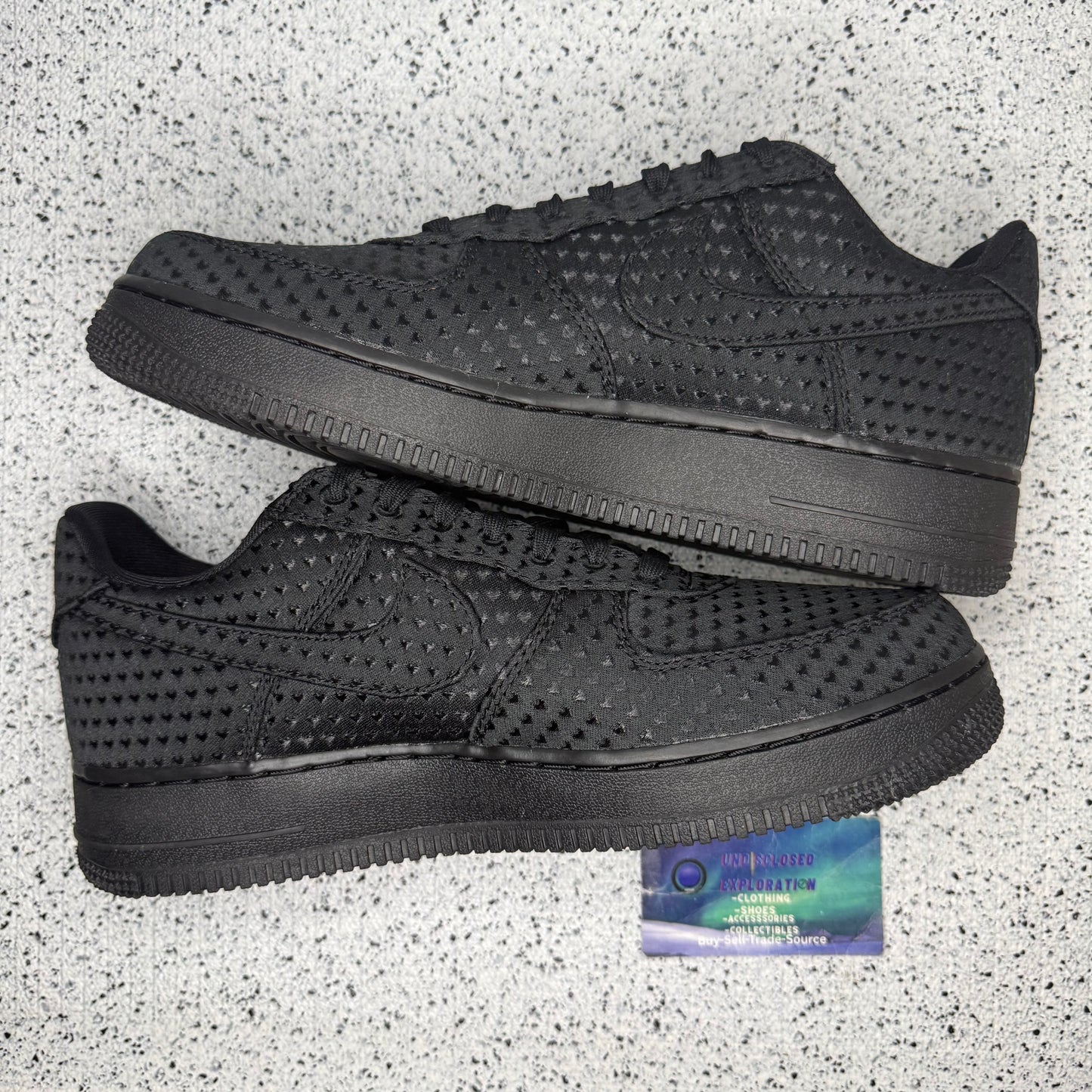 Nike Air Force 1 Valentines Day Triple Black