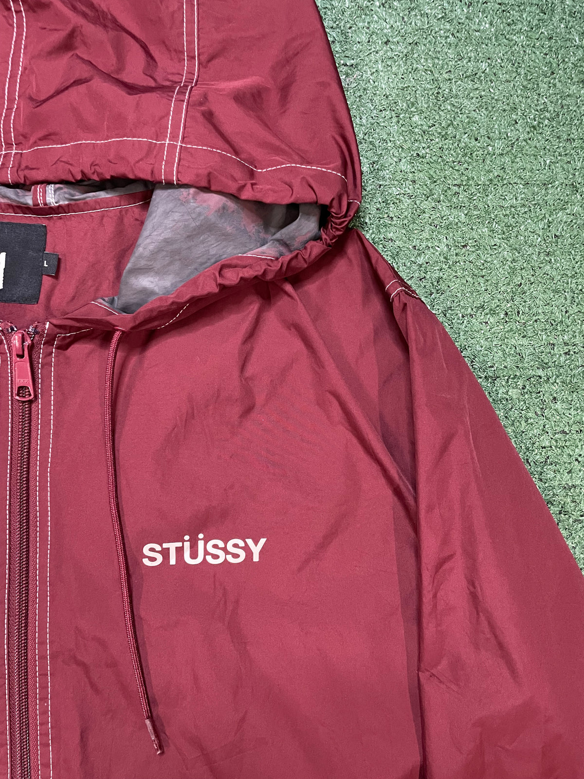 Stüssy Contrast Stitch Parka maroon jacket