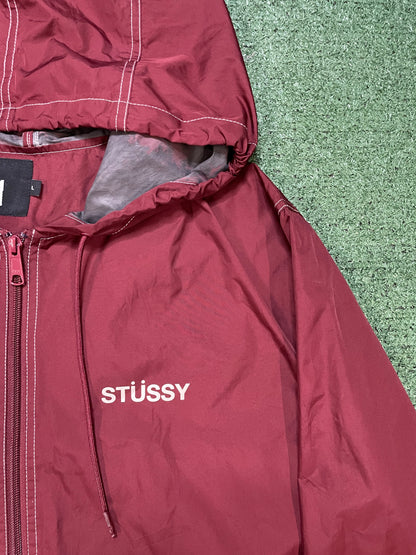 Stüssy Contrast Stitch Parka maroon jacket