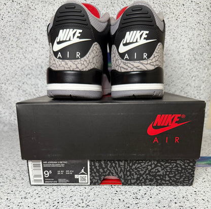 Jordan 3 Black Cement 9.5 Men/11 Women “Preowned”