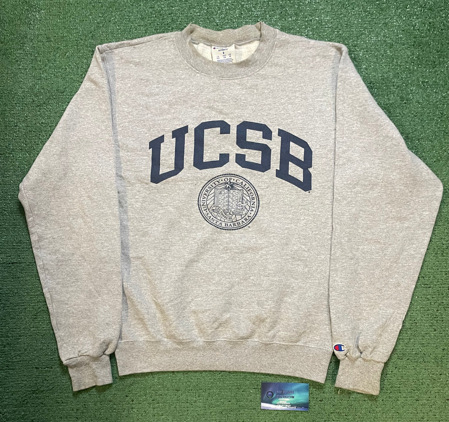 UCSB University of California Santa Barbara grey and navy crewneck
