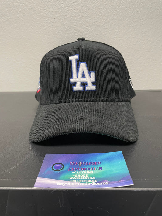 LA black corduroy Los Angeles 1984 patch hat