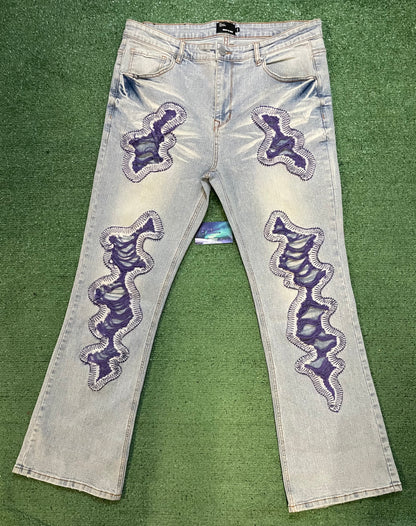 Eptm skeleton flare jeans