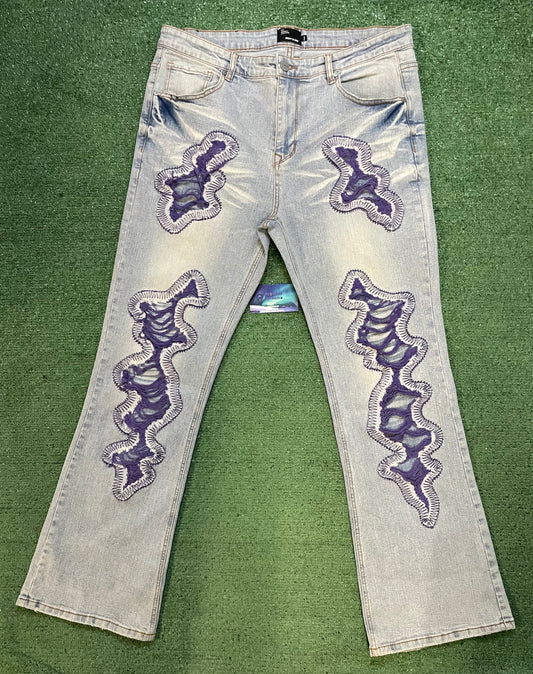 Eptm skeleton flare jeans