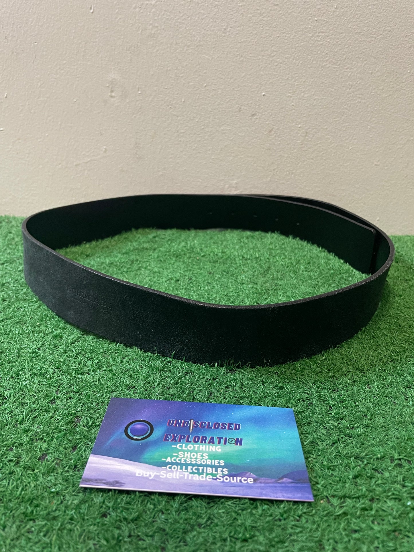 Burberry black leather check buckle belt