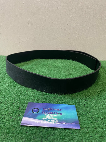 Burberry black leather check buckle belt