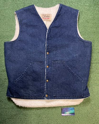 Vintage 1970s Walls Sherpa denim vest