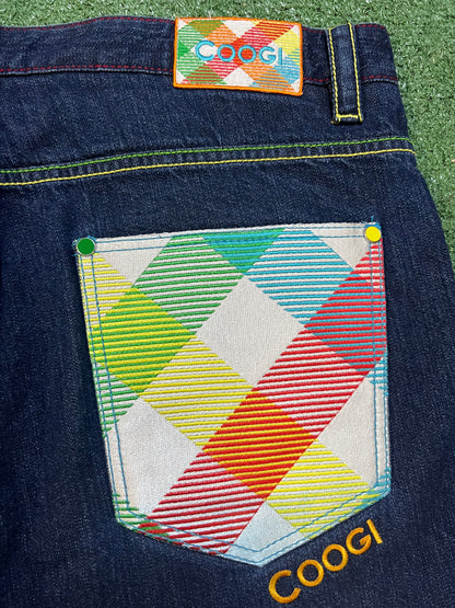 Vintage Coogi plaid pocket jeans