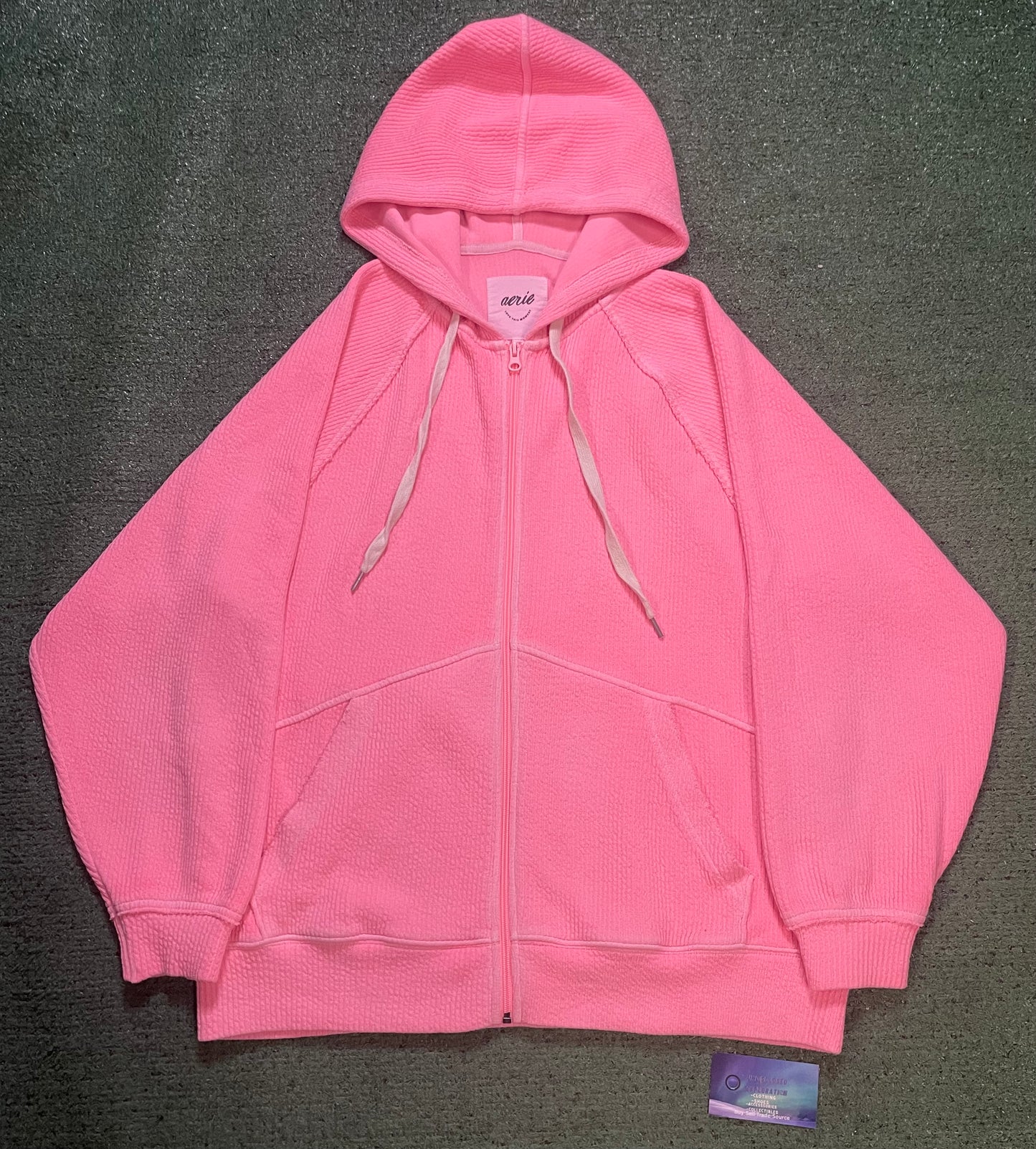 Aerie pink waffle hoodie