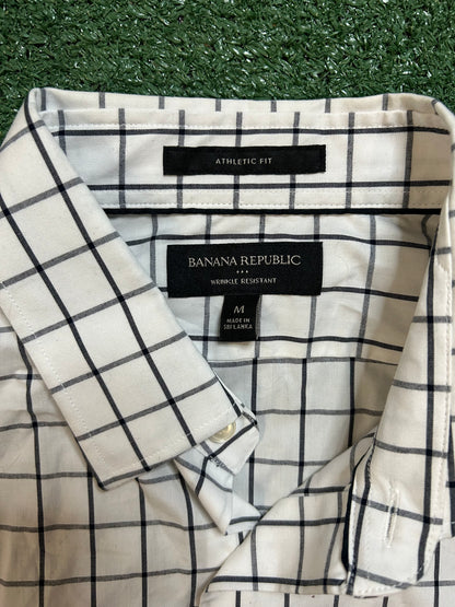 Banana republic black and white button up shirt
