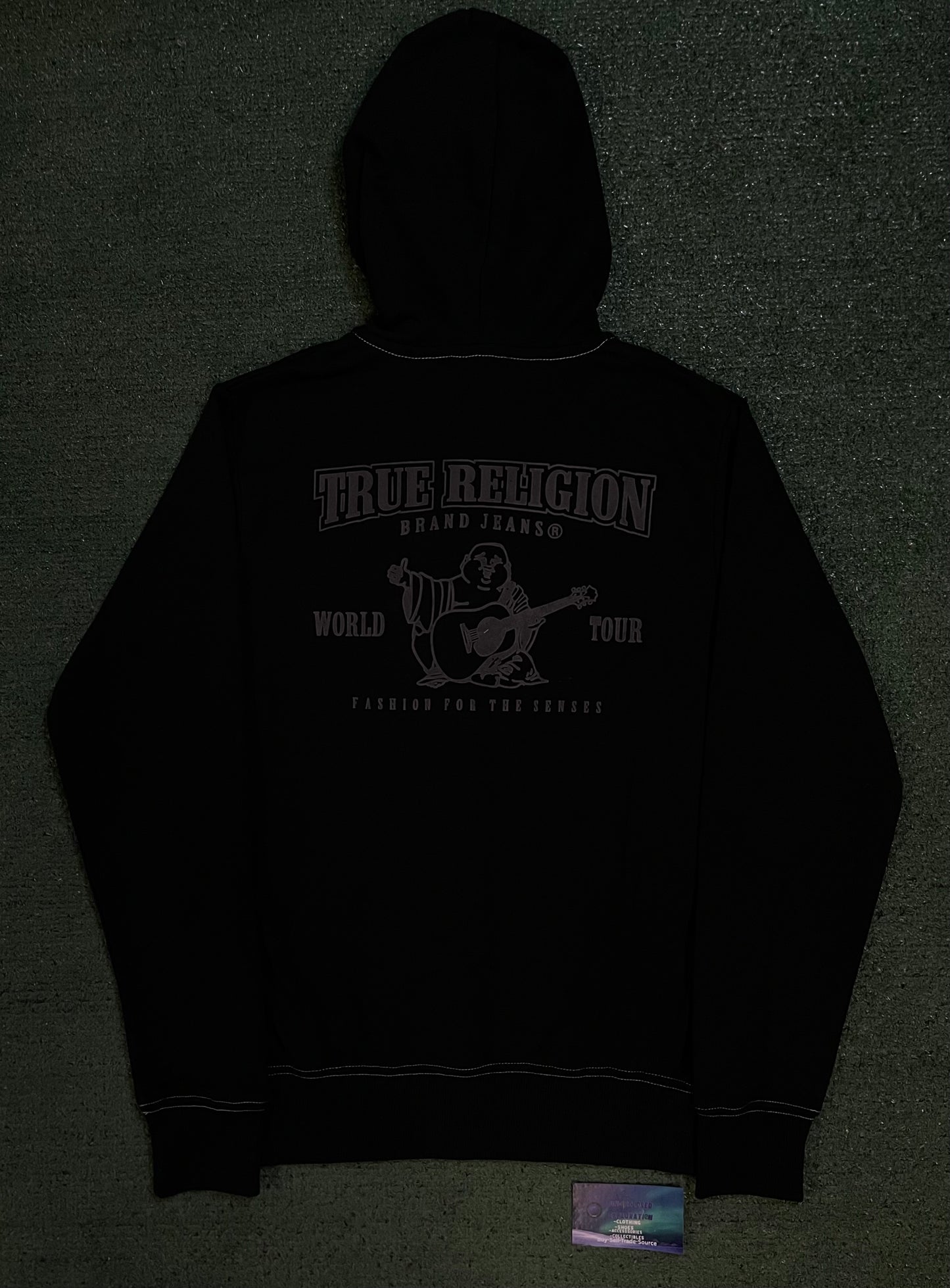 True Religion Buddha black zip up hoodie