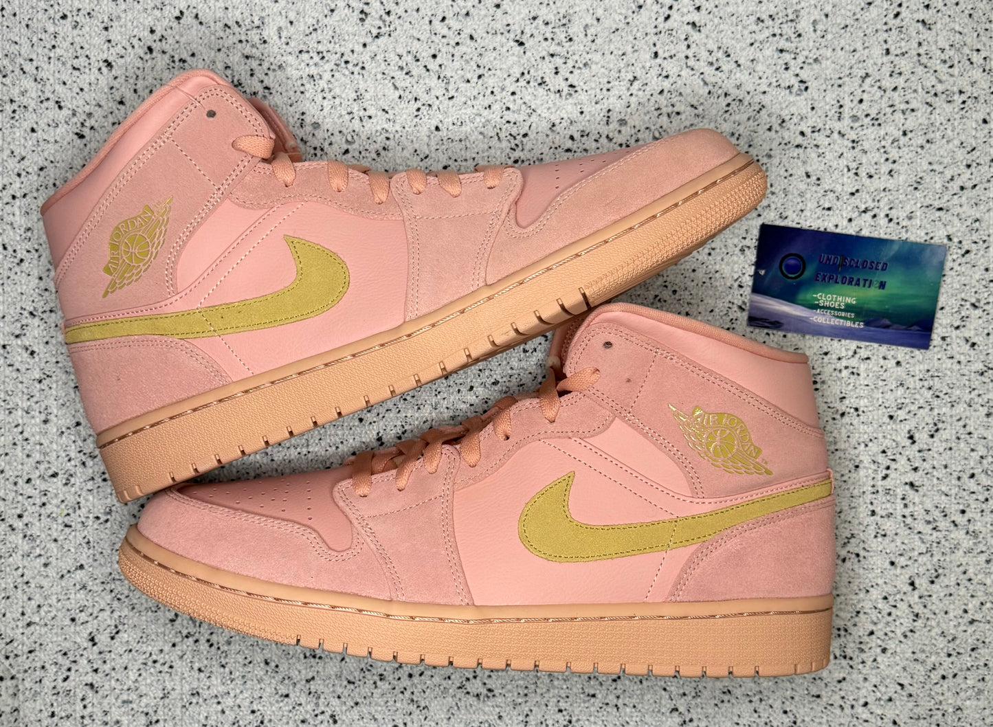 Jordan 1 Mid Coral Gold