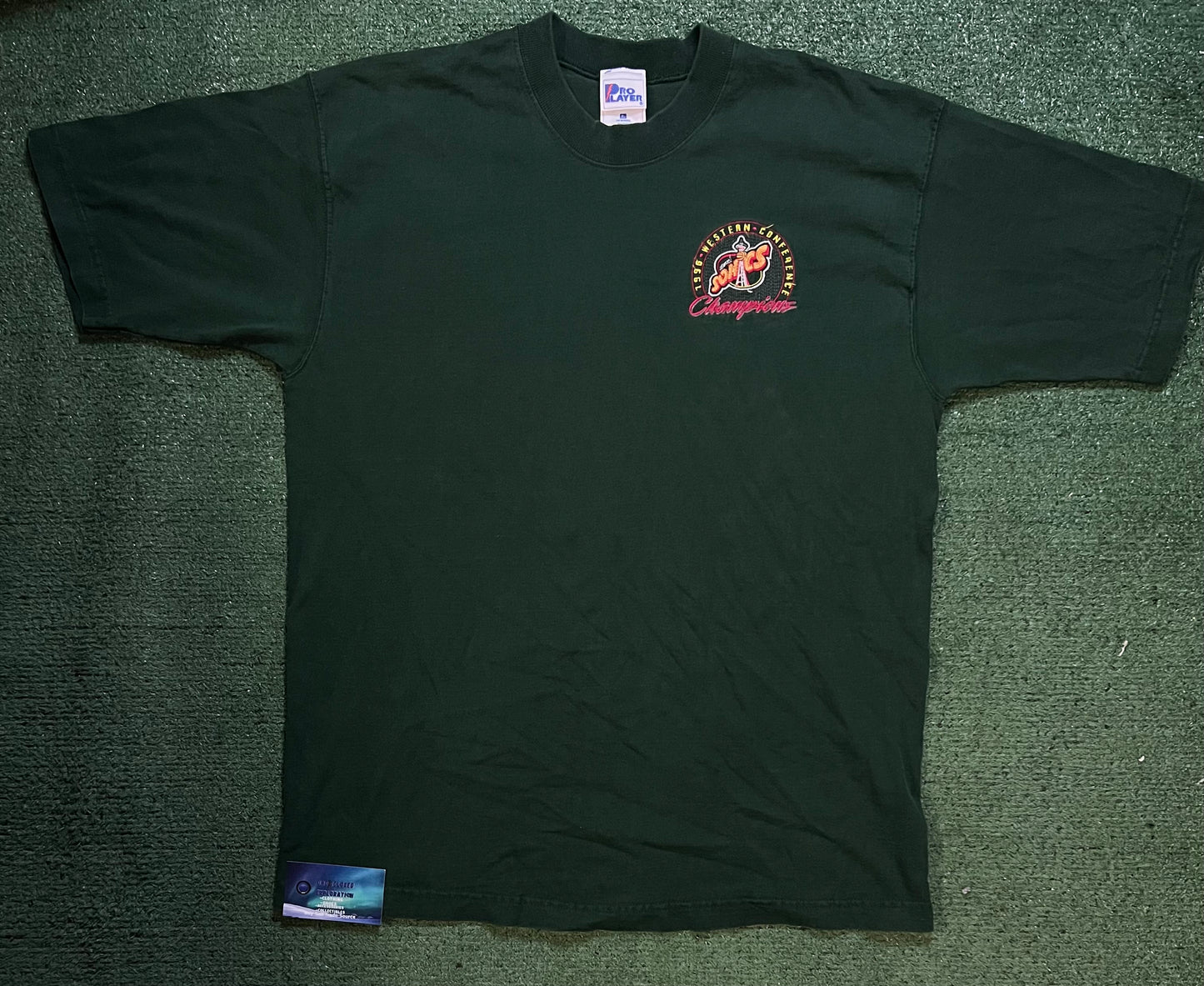 Vintage 1996 Western Conference champions Seattle Sonics embroidered tee