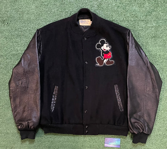 Vintage 1980s Mickey Mouse chalkline varsity jacket
