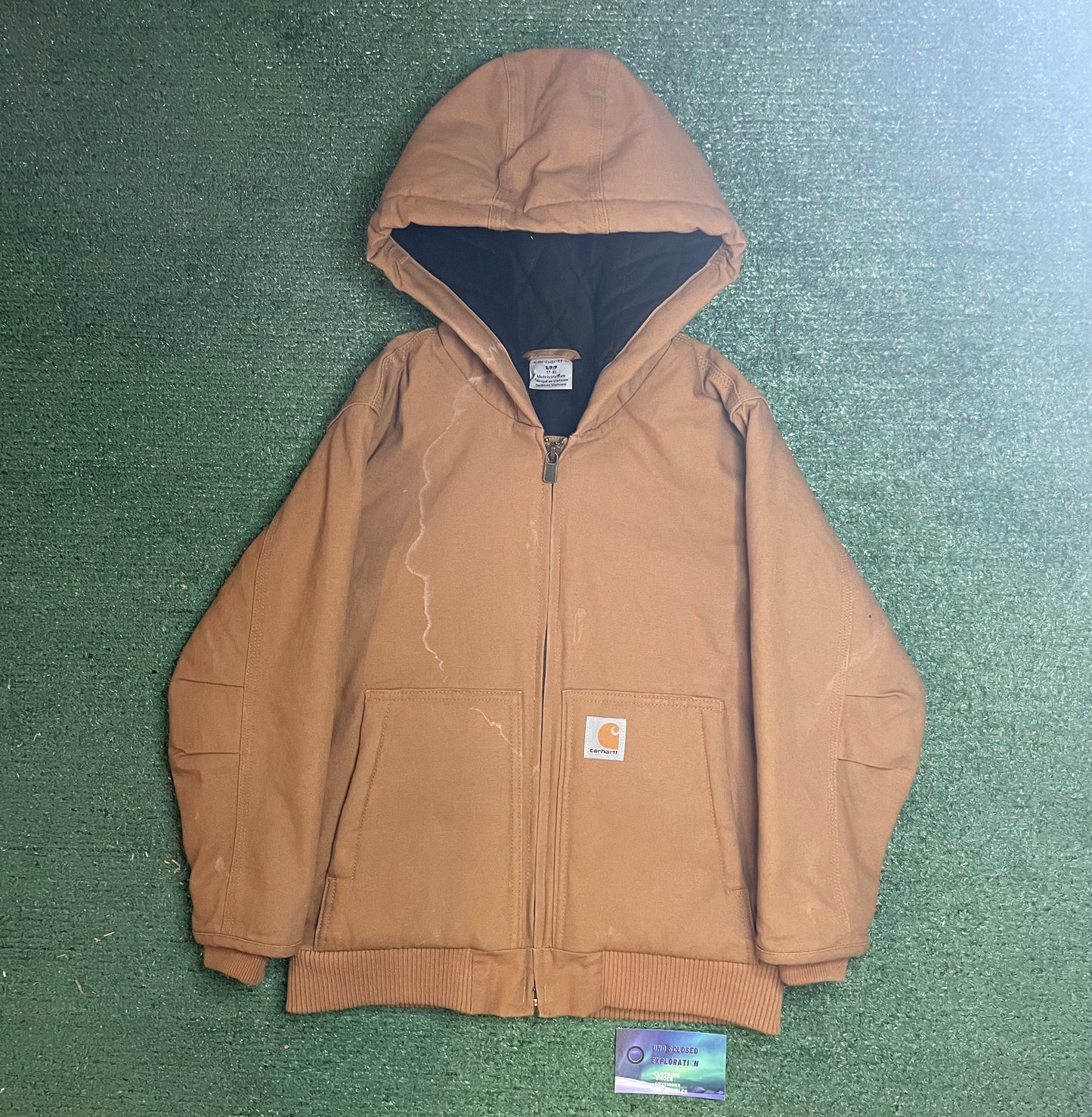 Vintage tan Carhartt hooded jacket