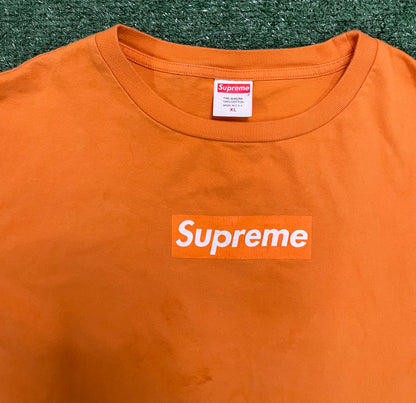 Supreme 2004 orange box logo short sleeve tee