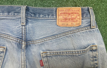 vintage Levi's 501XX button fly light blue wash jeans